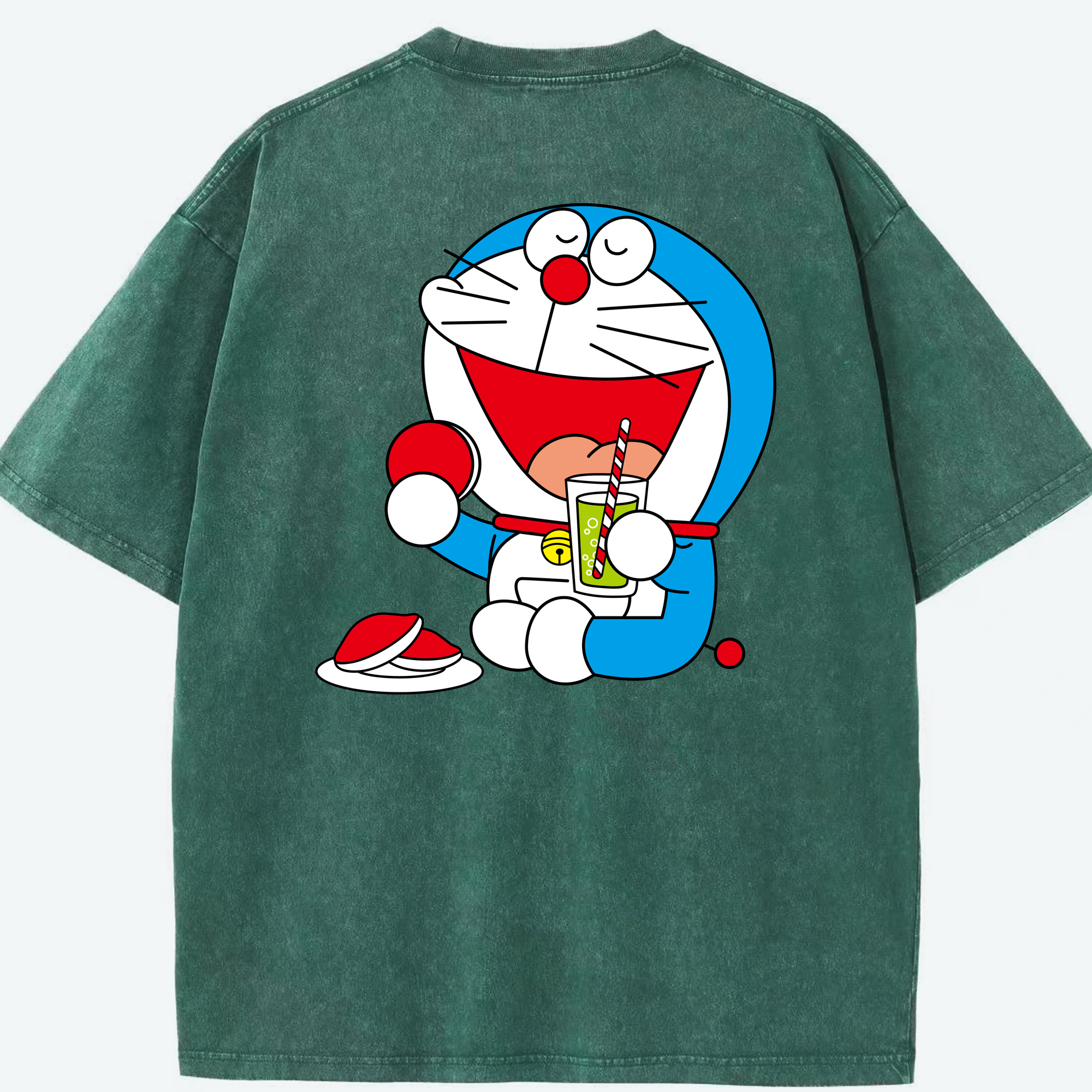 （画像用） ドラえもん Doraemon 綿100% ヴィンテージ風 半袖Tシャツ（背面プリント）